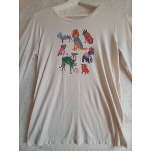 J. Crew Size Small Winter Fall Theme Dogs In Coats Holiday Collector Tee